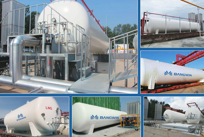 Horizontal LNG storage tank